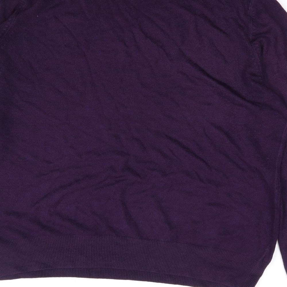 BHS Womens Purple High Neck Acrylic Pullover Jumper Size 16