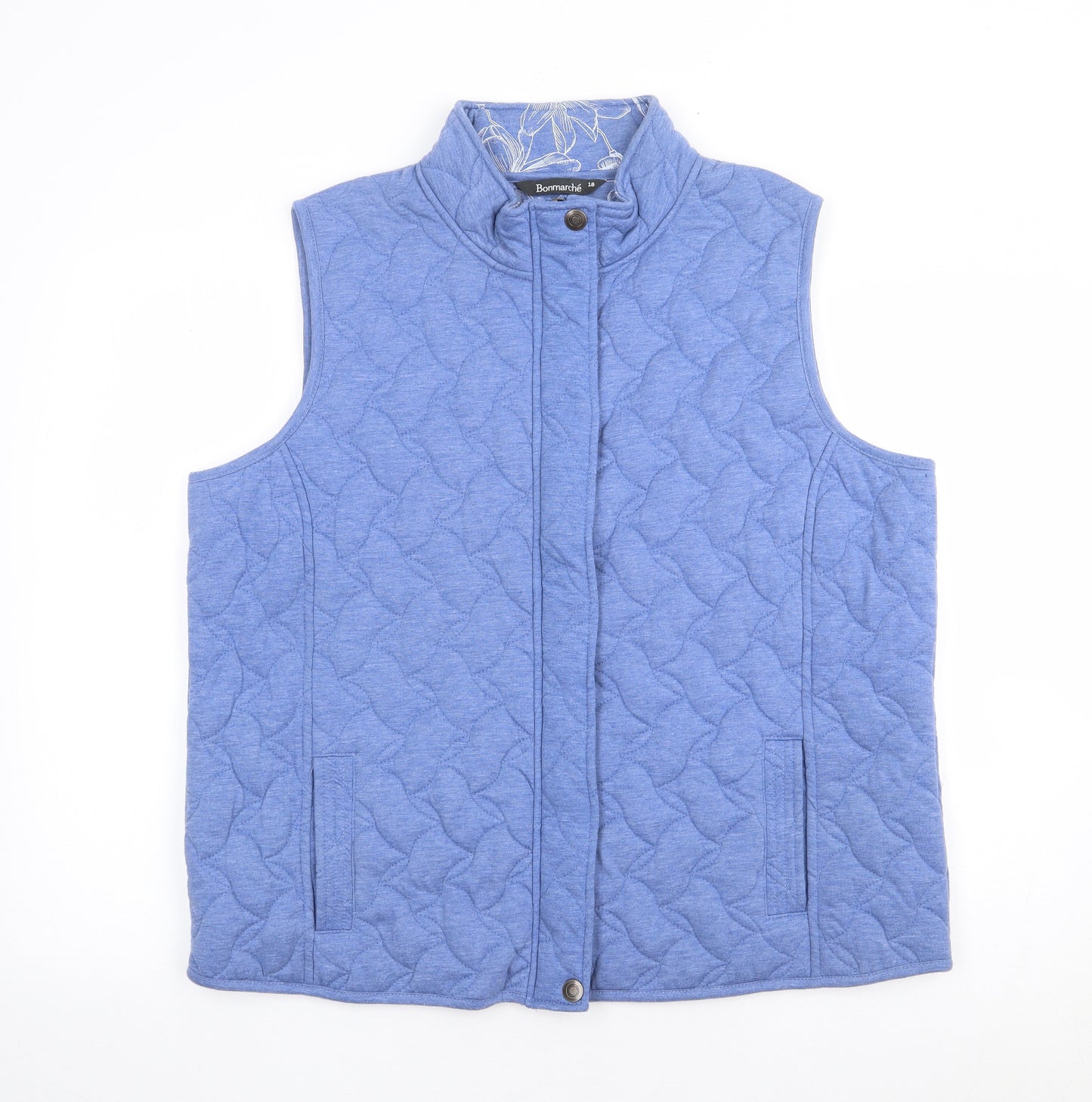 Bonmarché Womens Blue Gilet Coat Size 18 Zip