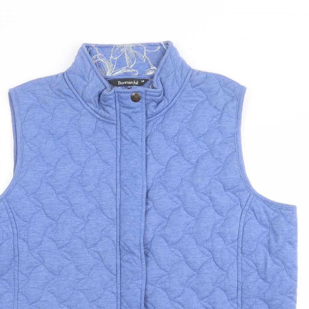 Bonmarché Womens Blue Gilet Coat Size 18 Zip