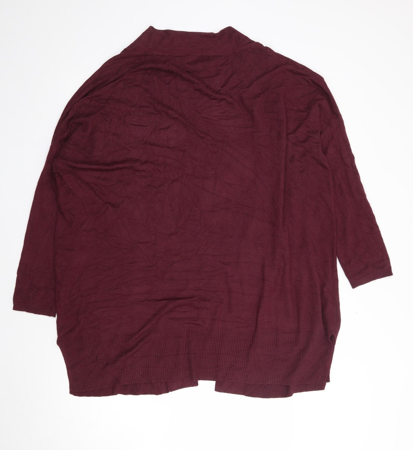 Primark Womens Red V-Neck Viscose Cardigan Jumper Size 20