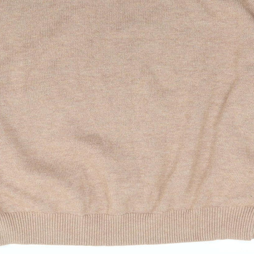 H&M Womens Beige Mock Neck Polyester Pullover Jumper Size L