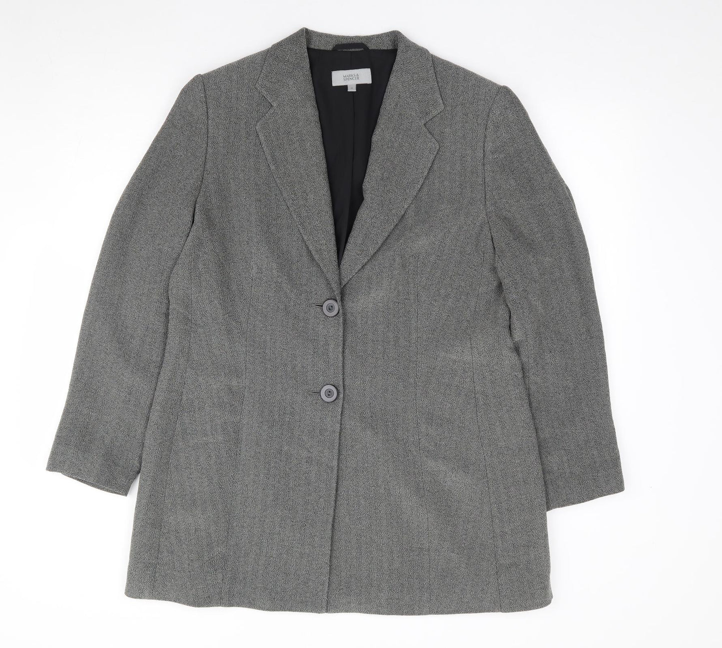 Marks and Spencer Womens Grey Polyester Jacket Suit Jacket Size 16