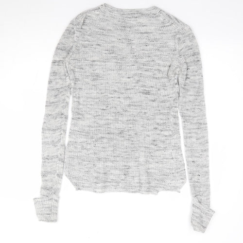 Pull & Bear Womens Grey Round Neck Polyester Pullover Jumper Size S