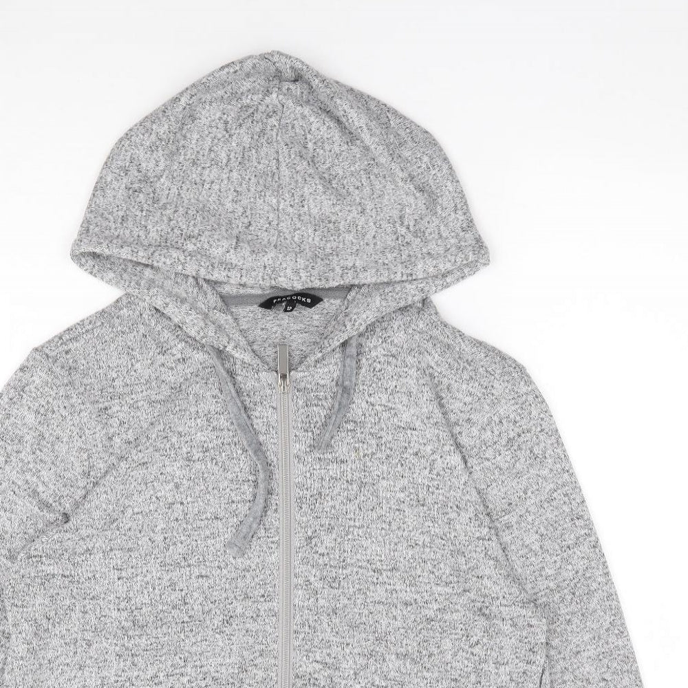 Peacocks Womens Grey Polyester Full Zip Hoodie Size 12 Zip