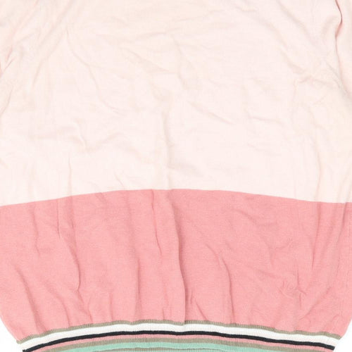 NEXT Womens Pink Round Neck Cotton Pullover Jumper Size 16