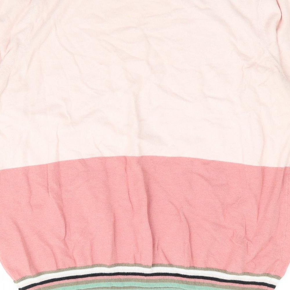 NEXT Womens Pink Round Neck Cotton Pullover Jumper Size 16