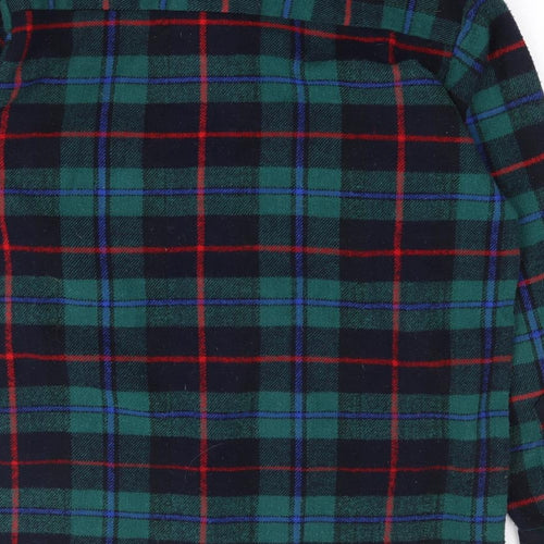 Magellan Mens Green Plaid Acrylic Button-Up Size M Collared Button
