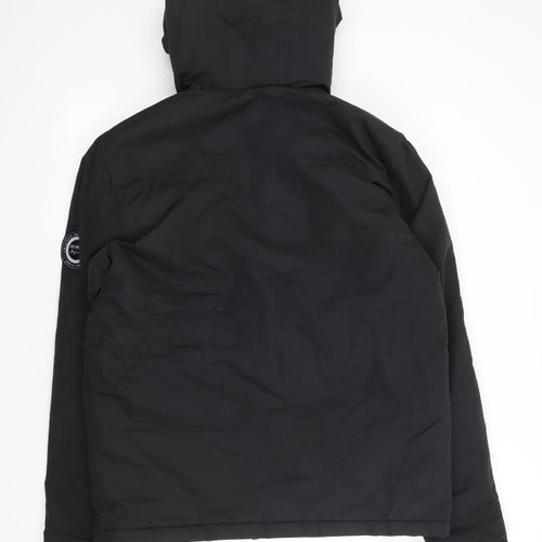 Lee Cooper Mens Black Parka Coat Size L Zip