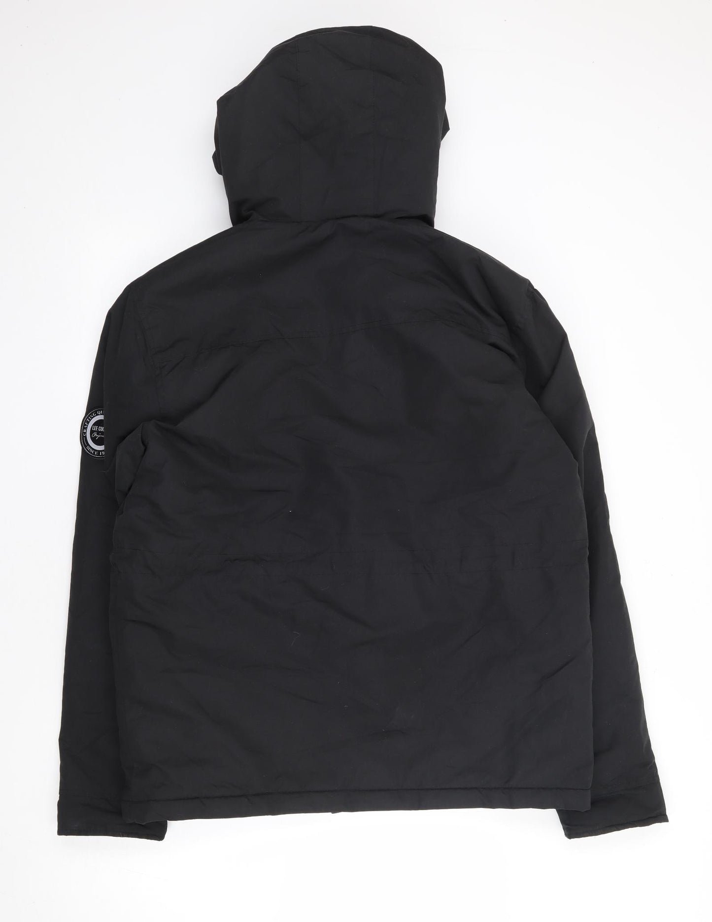 Lee Cooper Mens Black Parka Coat Size L Zip