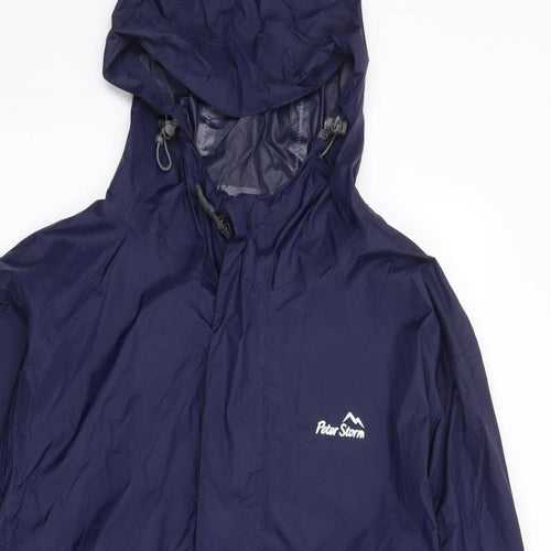 Peter Storm Mens Blue Rain Coat Coat Size XL Zip