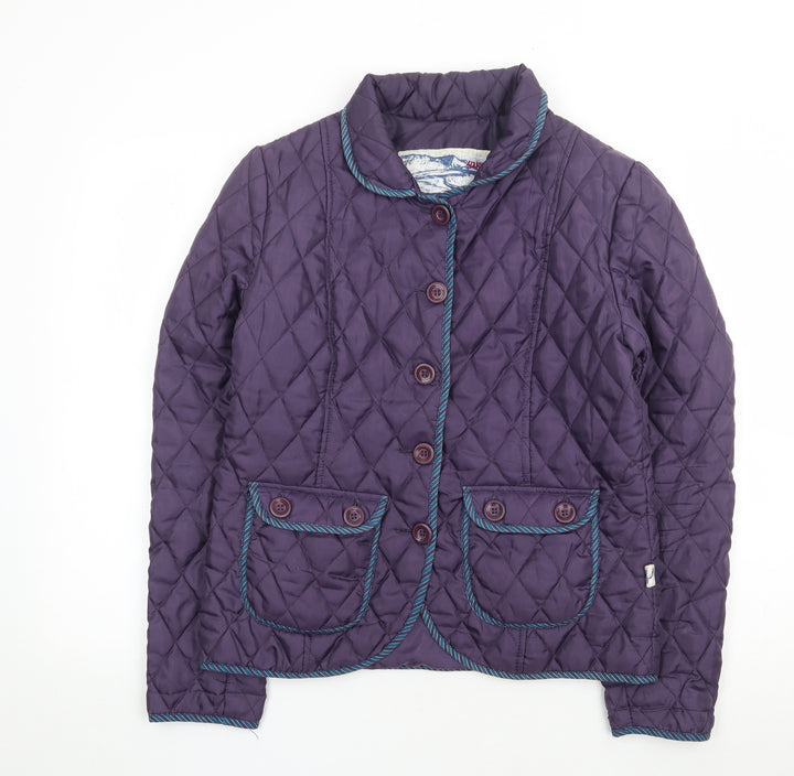 42 Hours Womens Purple Quilted Coat Size 12 Button
