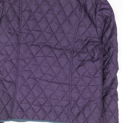 42 Hours Womens Purple Quilted Coat Size 12 Button