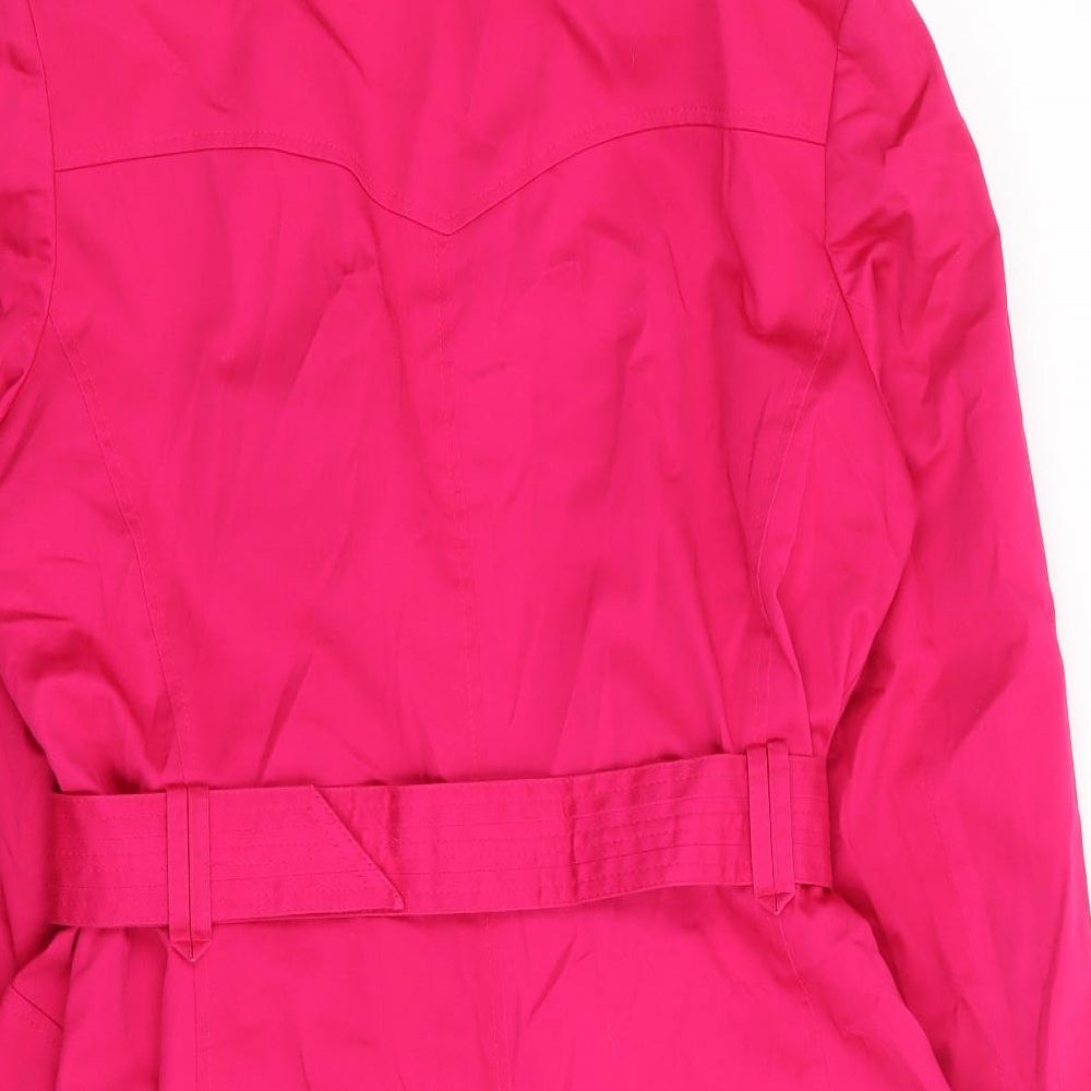 F&F Womens Pink Trench Coat Coat Size 16 Button