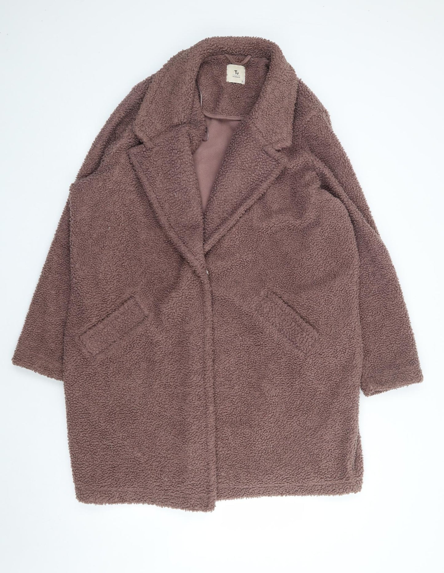 TU Womens Brown Jacket Coat Size 20 Snap - Teddy Coat