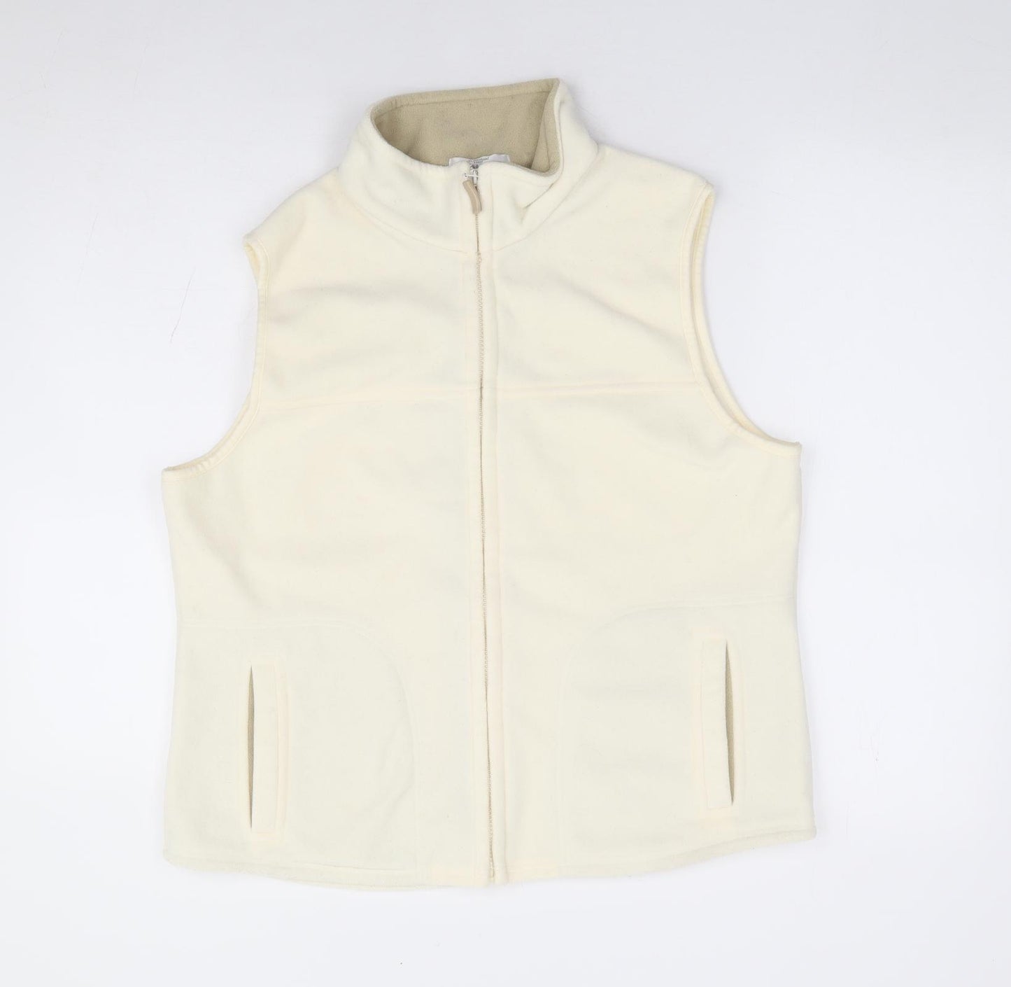 Marks and Spencer Womens Ivory Gilet Coat Size L Zip