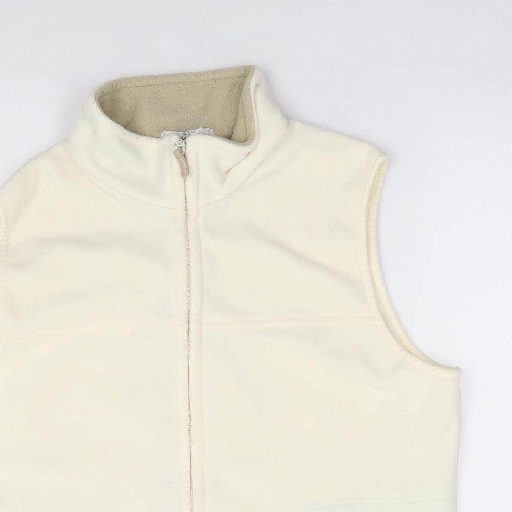 Marks and Spencer Womens Ivory Gilet Coat Size L Zip