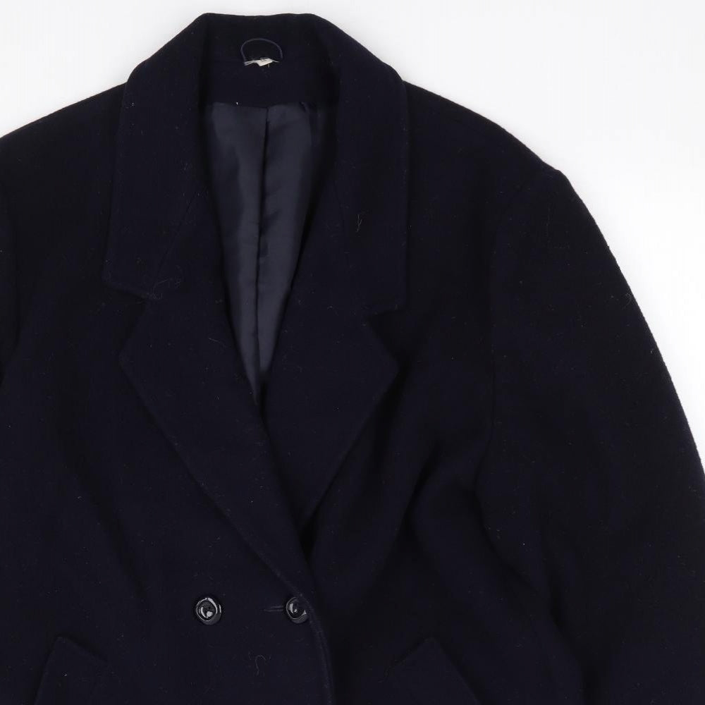 House of Fraser Womens Blue Jacket Coat Size 14 Button