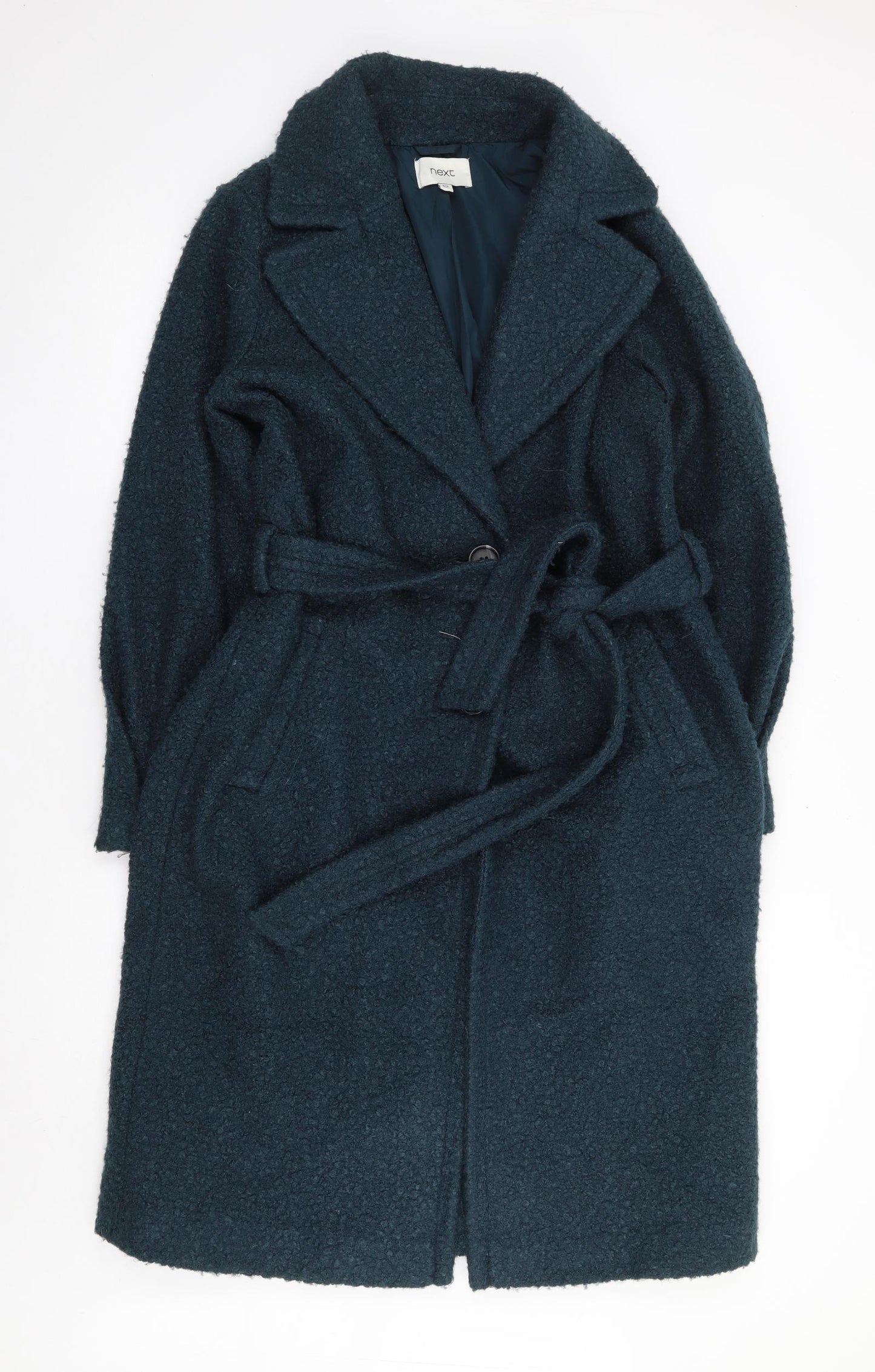 NEXT Womens Green Jacket Coat Size 12 Button - Teddy Coat