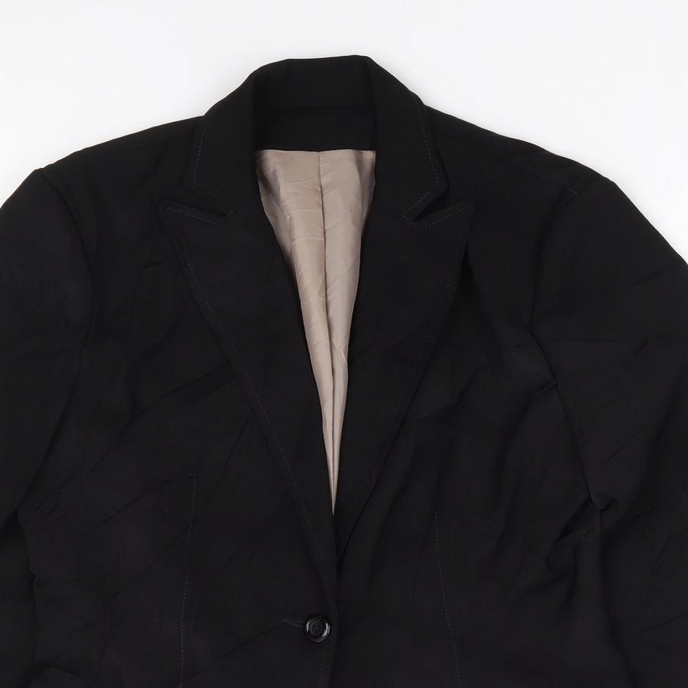 NL Collection Womens Black Polyester Jacket Suit Jacket Size 10