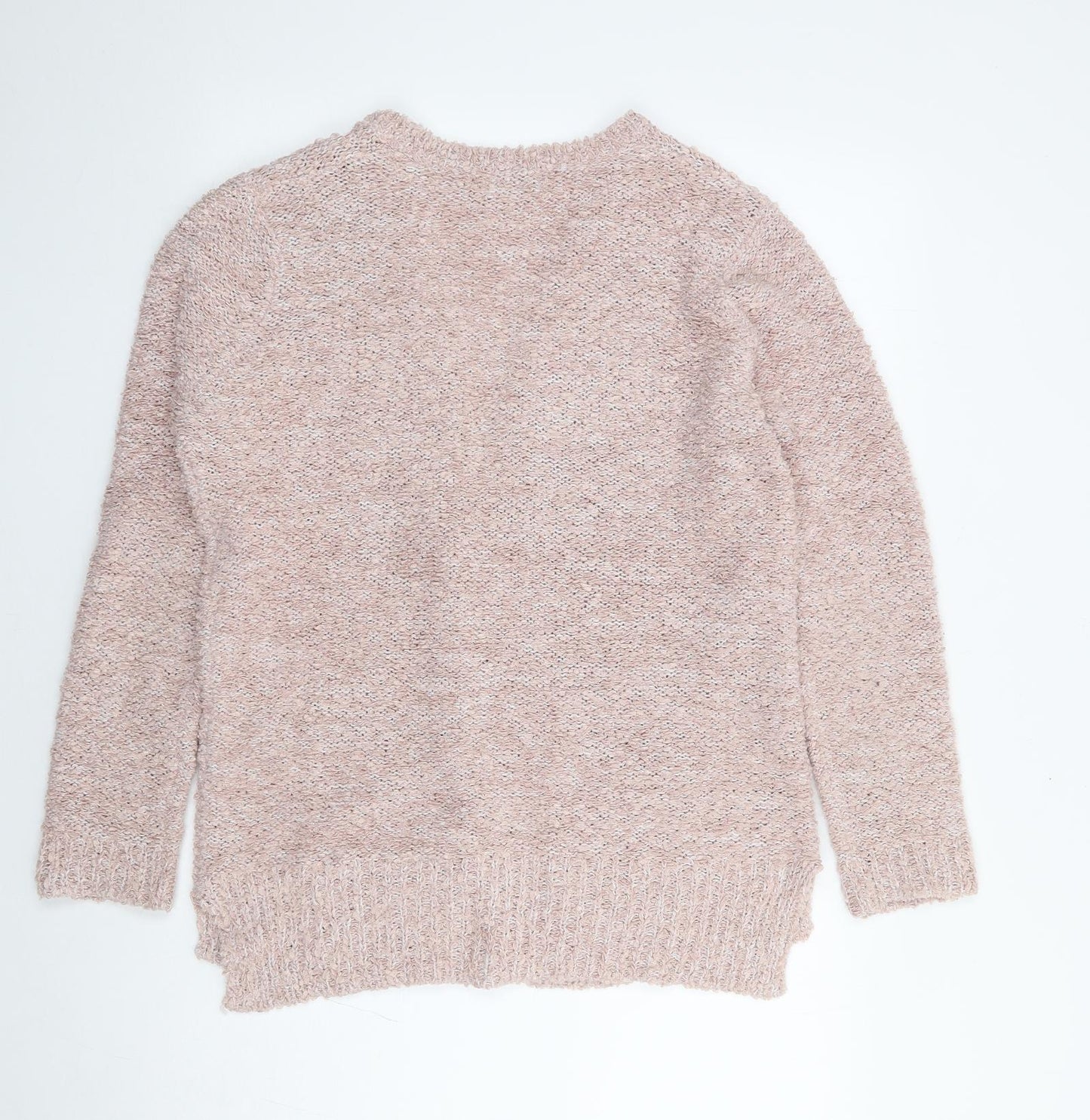 F&F Womens Pink V-Neck Polyester Cardigan Jumper Size 14