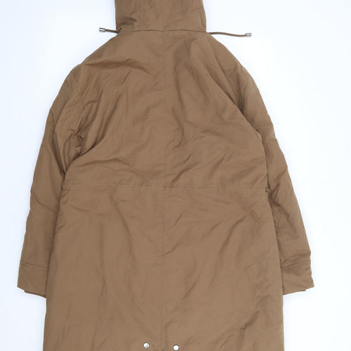 George Womens Brown Parka Coat Size M Zip