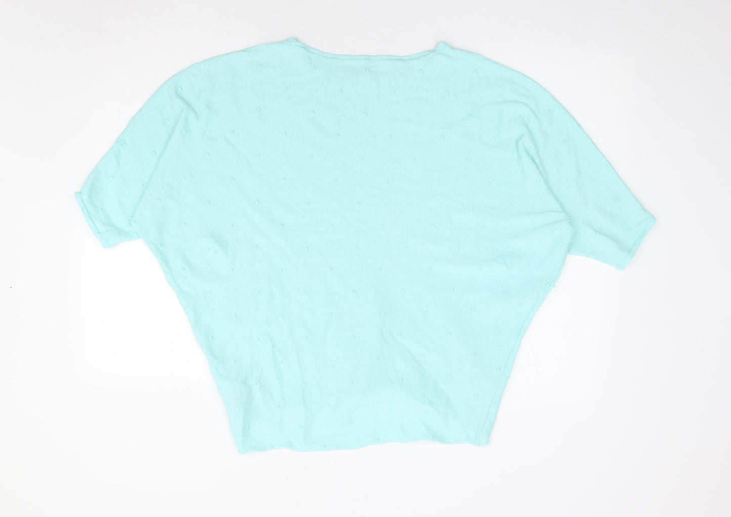 Phase Eight Womens Blue Boat Neck Polka Dot Linen Pullover Jumper Size S