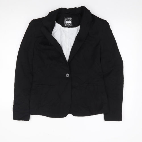 NEXT Womens Black Polyester Jacket Suit Jacket Size 12