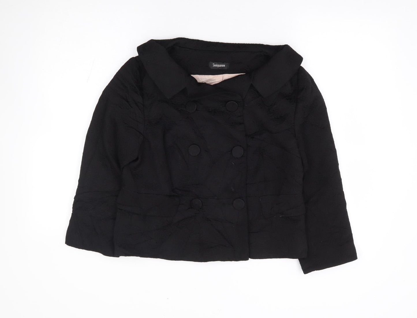 Sinequanone Womens Black Jacket Size 14 Button