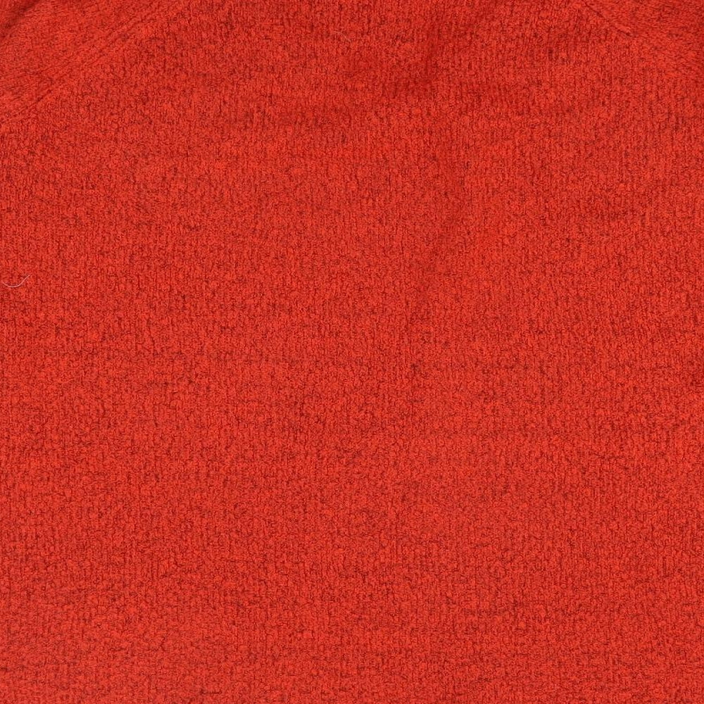 Red Herring Womens Orange V-Neck Acrylic Pullover Jumper Size 16