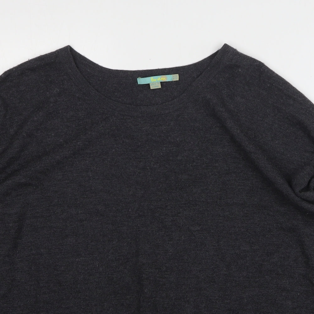 Boden Womens Grey Round Neck Wool Pullover Jumper Size 14