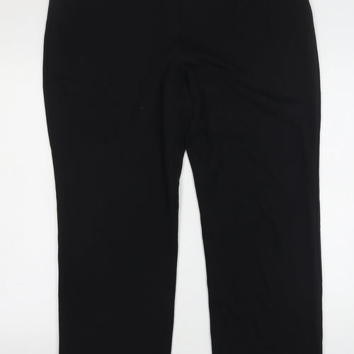 Marks and Spencer Womens Black Viscose Trousers Size 16 L28 in Regular