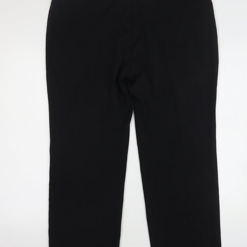 Marks and Spencer Womens Black Viscose Trousers Size 16 L28 in Regular