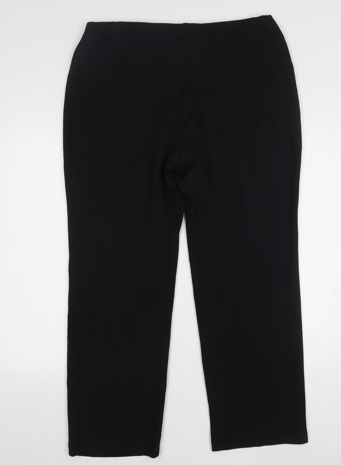 Marks and Spencer Womens Black Viscose Trousers Size 16 L28 in Regular