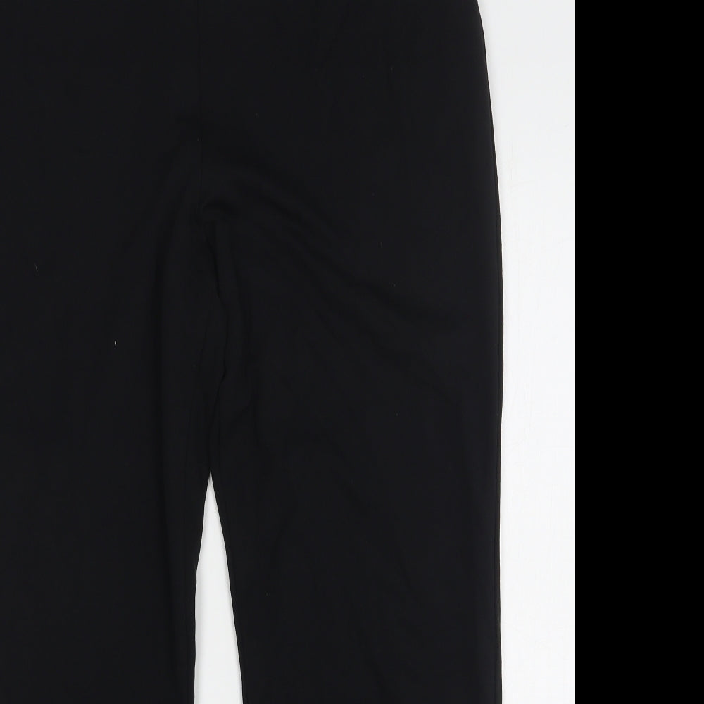 Marks and Spencer Womens Black Viscose Trousers Size 16 L28 in Regular