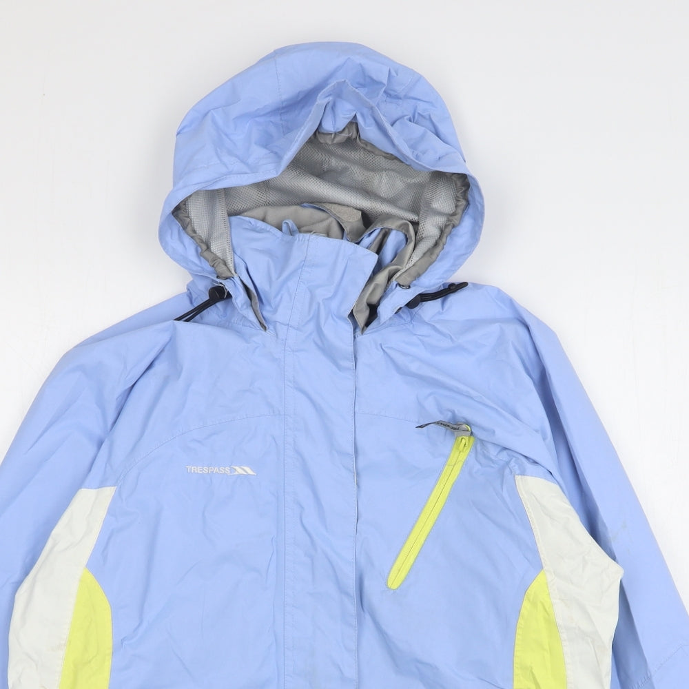 Trespass Womens Blue Rain Coat Coat Size L