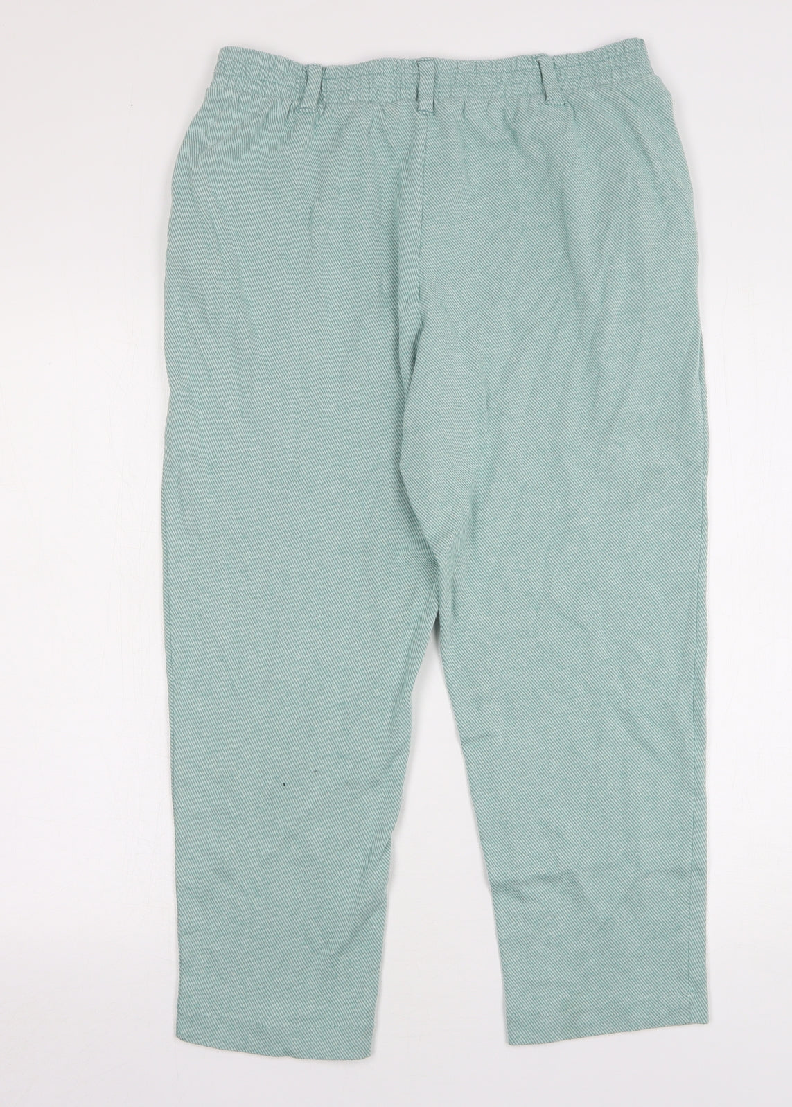 Lands End Womens Green Cotton Cropped Trousers Size M L25 in Regular