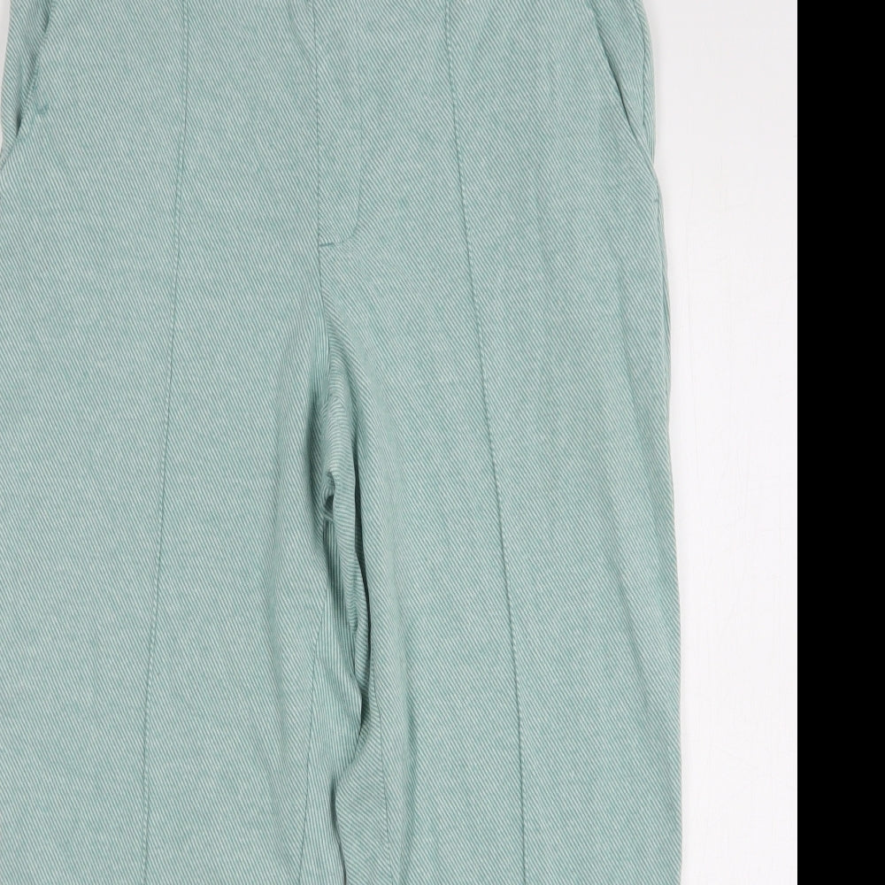Lands End Womens Green Cotton Cropped Trousers Size M L25 in Regular