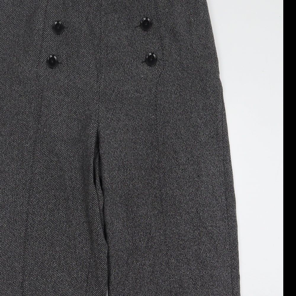 Marks and Spencer Womens Grey Polyester Trousers Size 16 L28 in Regular