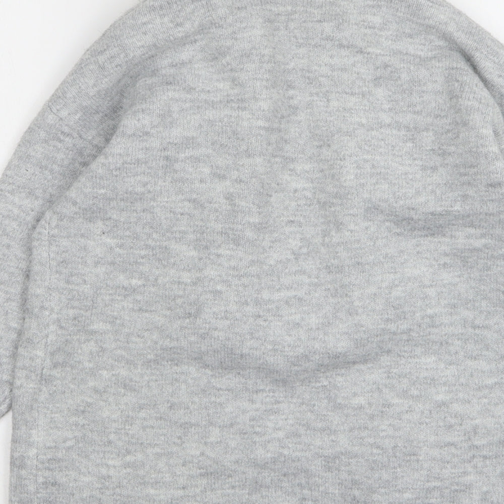 F&F Girls Grey V-Neck Acetate Cardigan Jumper Size 9-10 Years
