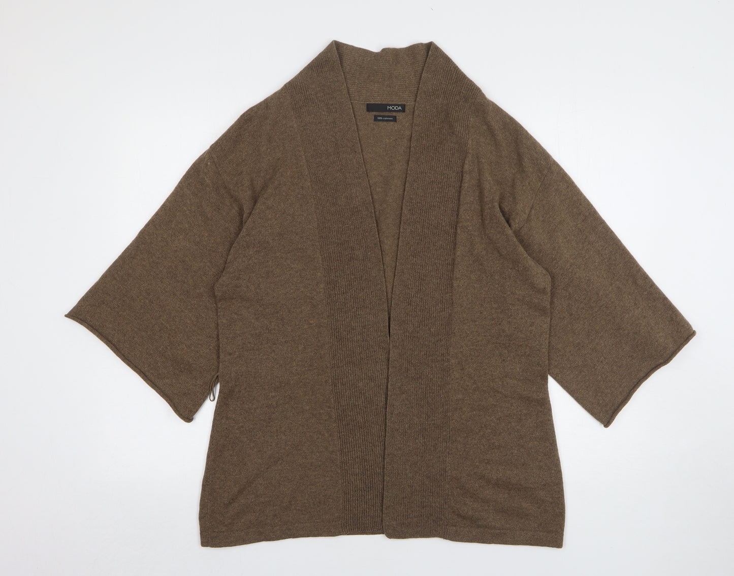 George Womens Brown V-Neck Cashmere Cardigan Jumper Size 16
