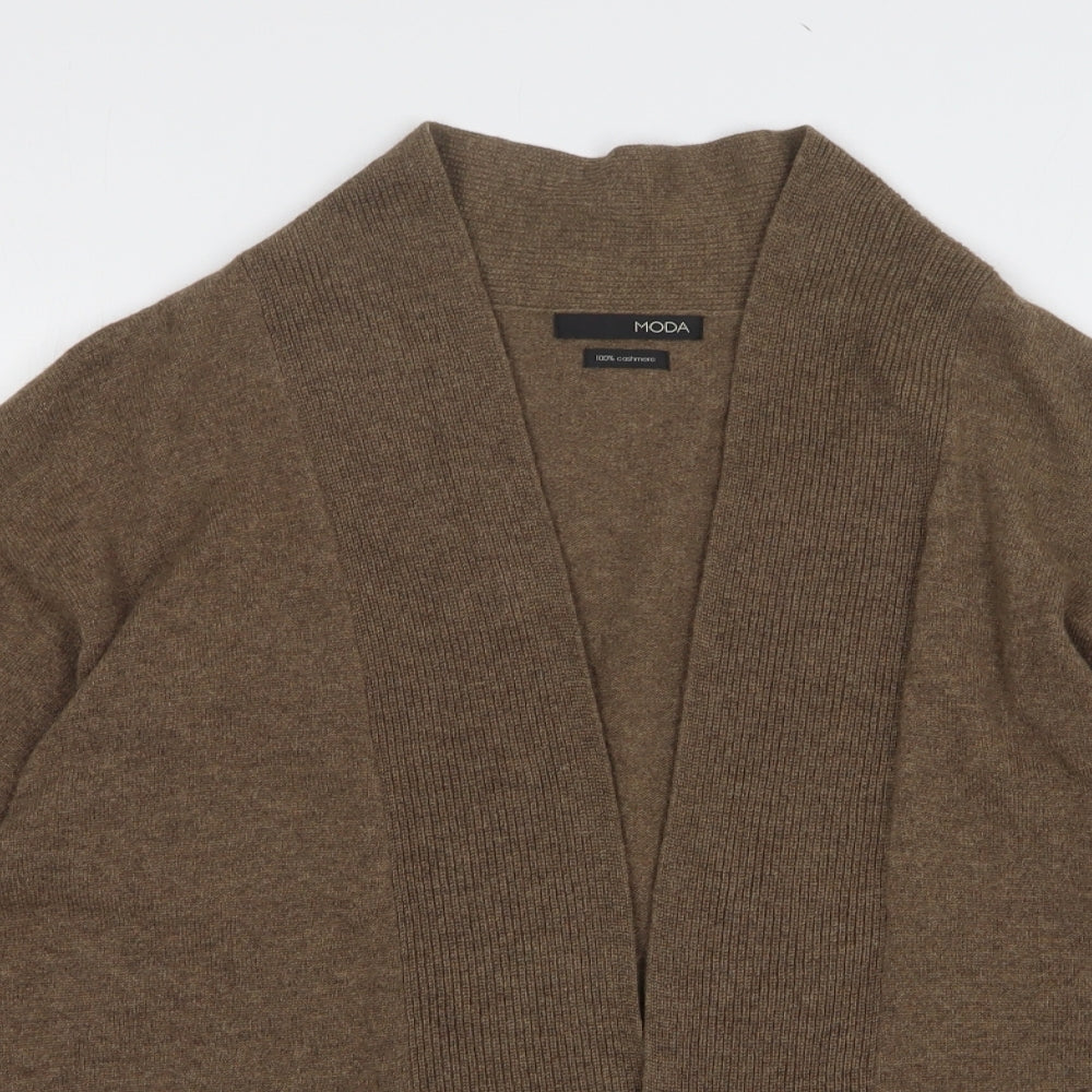 George Womens Brown V-Neck Cashmere Cardigan Jumper Size 16