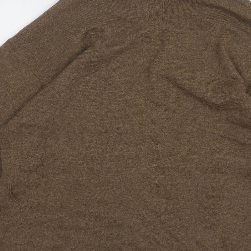 George Womens Brown V-Neck Cashmere Cardigan Jumper Size 16