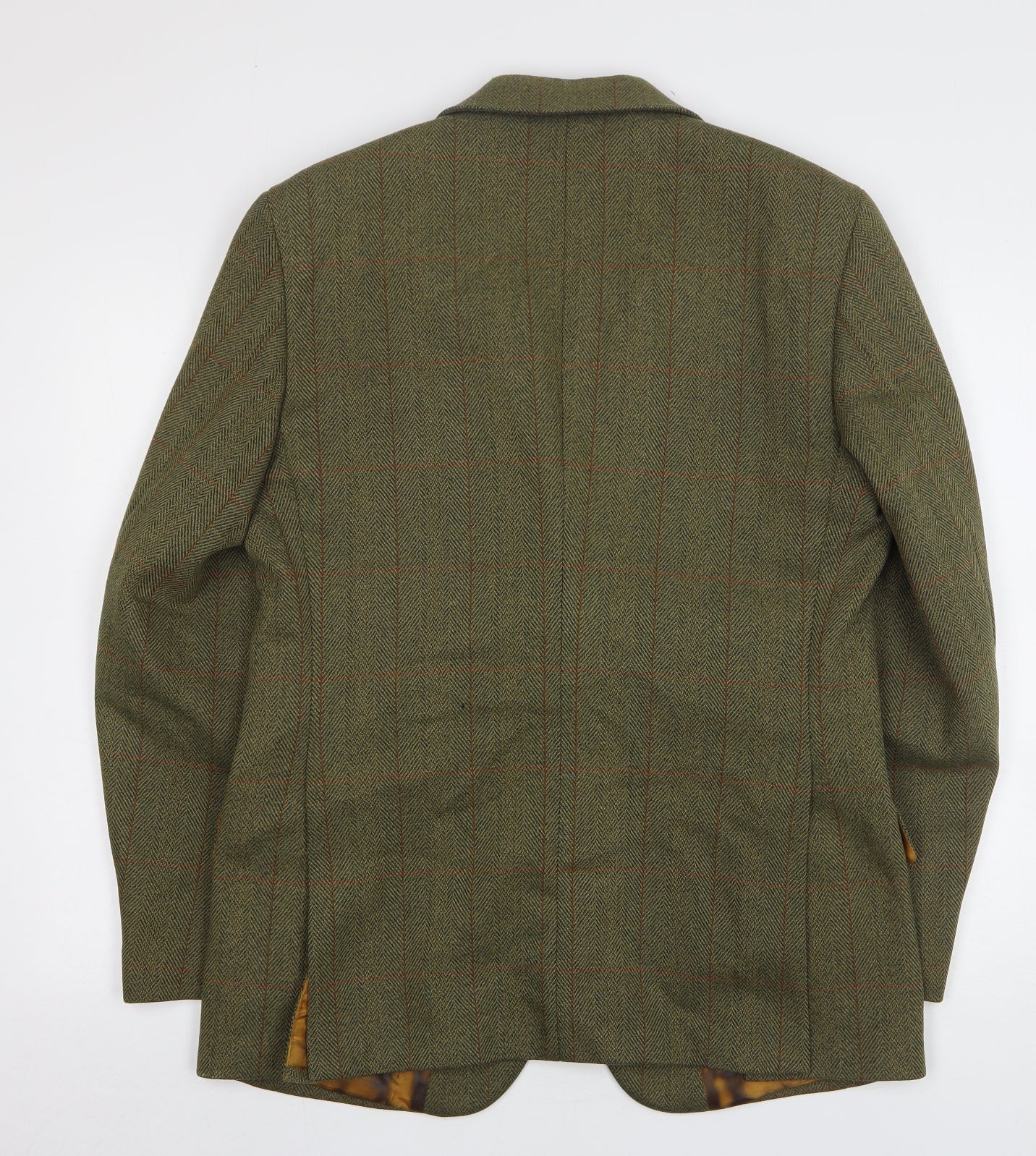 A Hume Mens Green Check Wool Jacket Suit Jacket Size 40