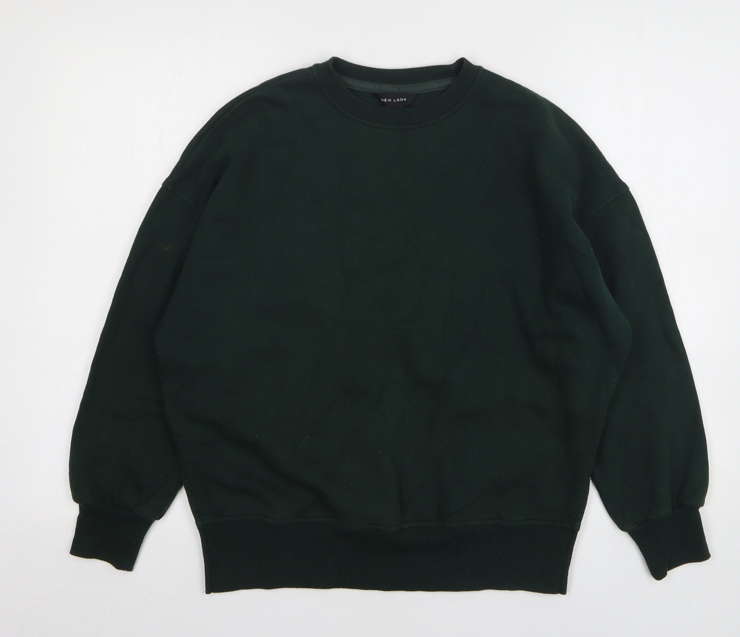 New Look Womens Green Cotton Pullover Sweatshirt Size 8