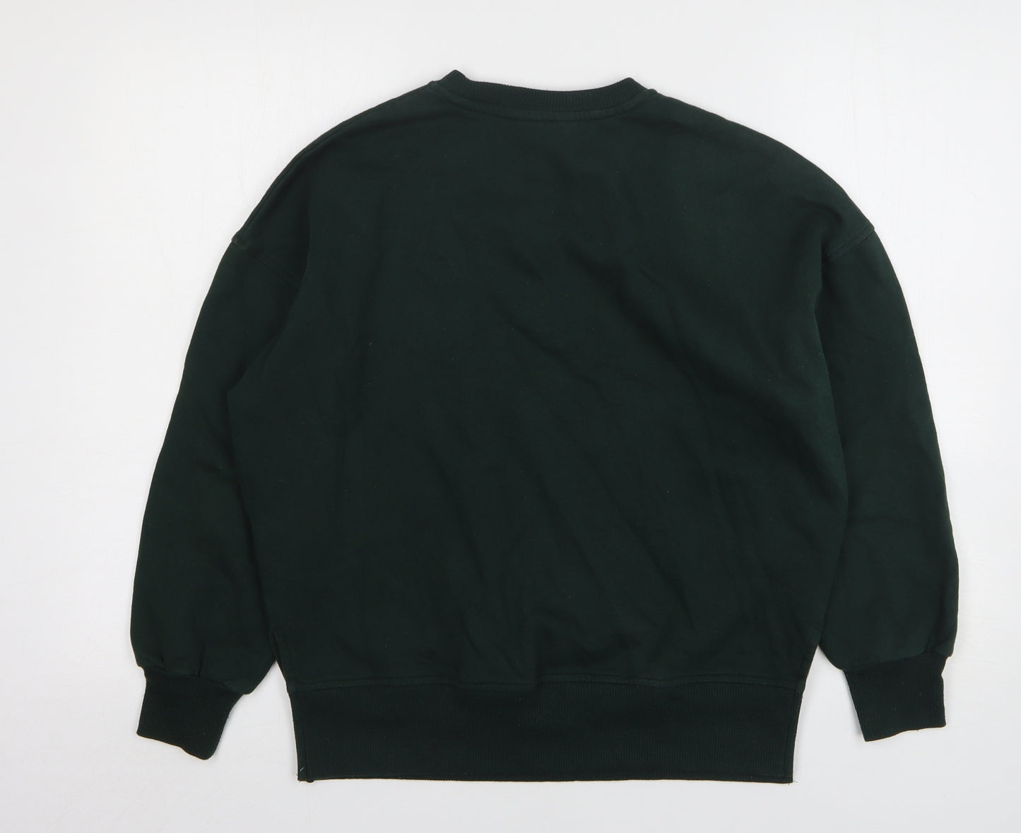 New Look Womens Green Cotton Pullover Sweatshirt Size 8