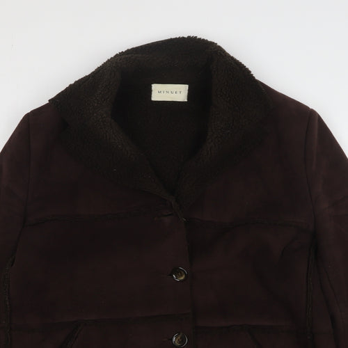 Minuet Womens Brown Overcoat Coat Size 12