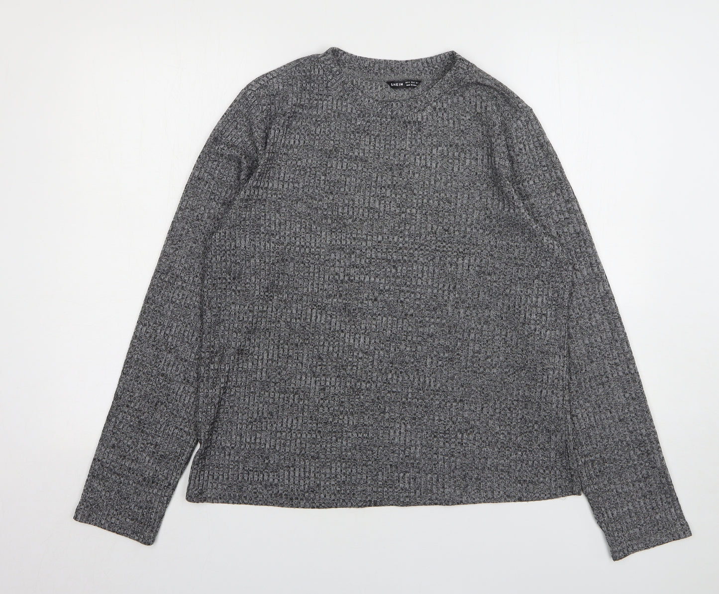 Shein Womens Grey Round Neck Polyester Pullover Jumper Size 16
