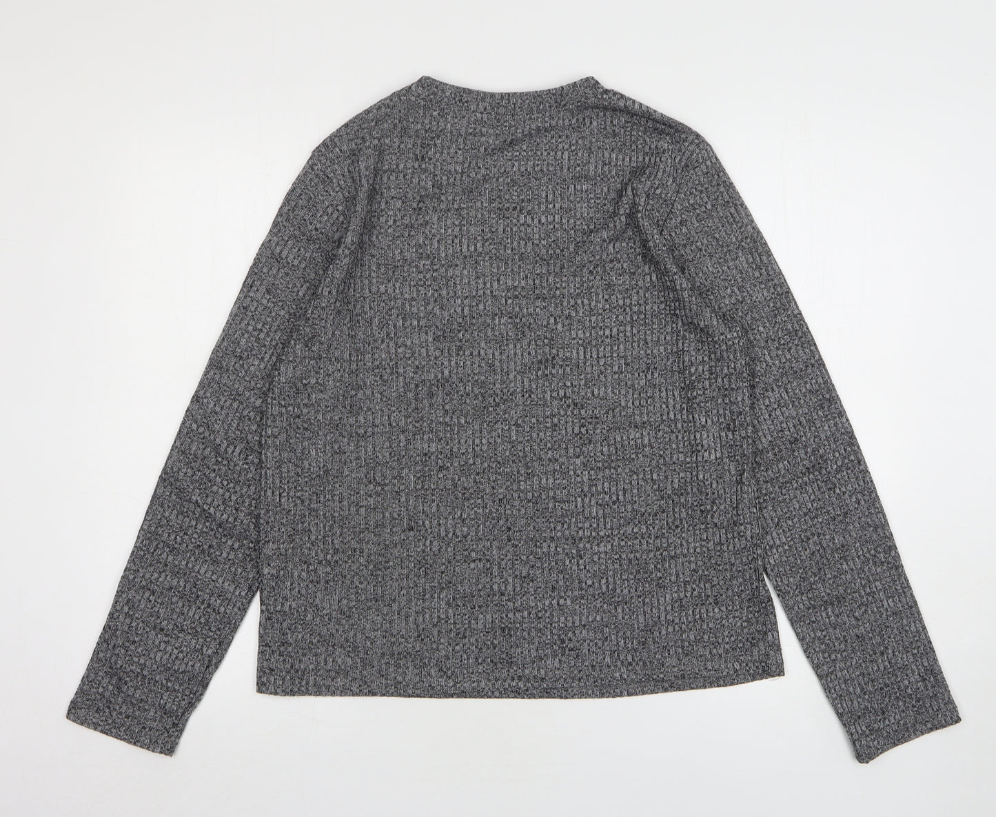 Shein Womens Grey Round Neck Polyester Pullover Jumper Size 16