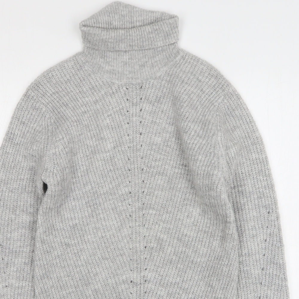 Primark Girls Grey Polyester Jumper Dress Size 11-12 Years Roll Neck