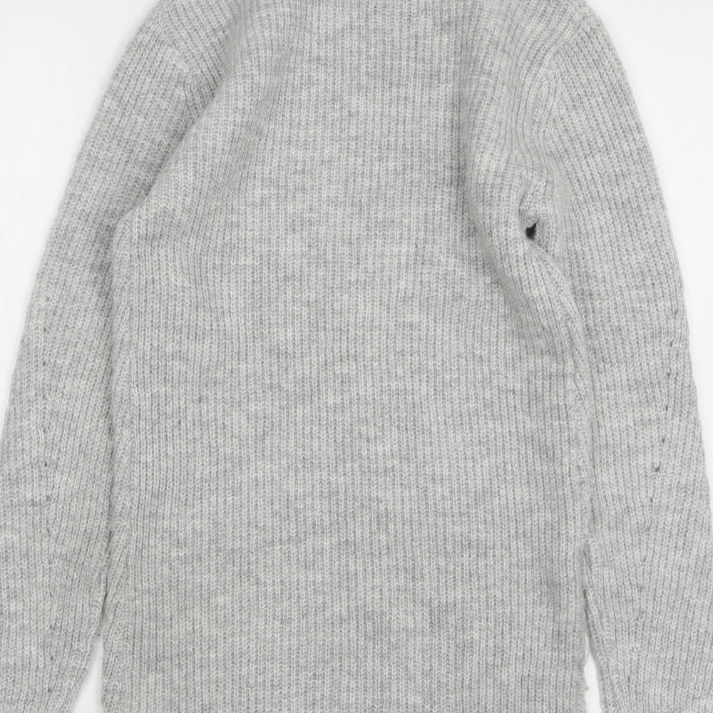 Primark Girls Grey Polyester Jumper Dress Size 11-12 Years Roll Neck